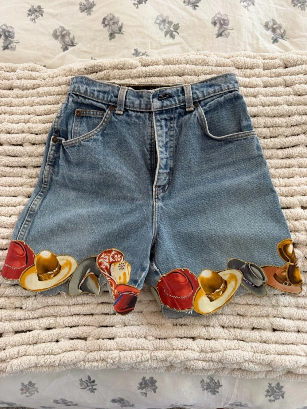 Patchworks Custom Western Denim Shorts - Picture 2 of 3